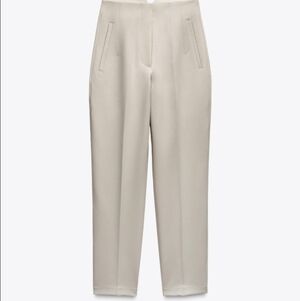 Zara High Rise Cream Trouser